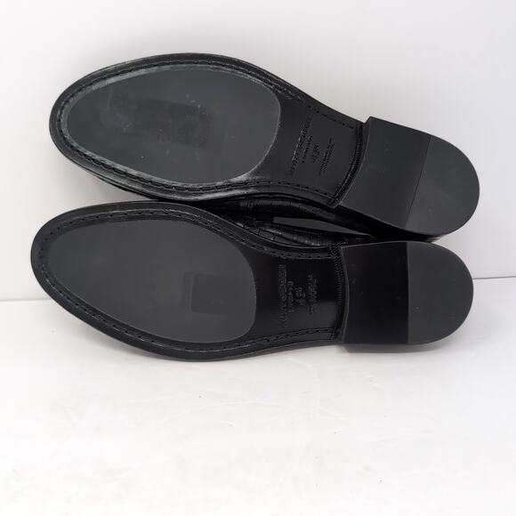 Kurt Geiger London Luca Loafer Shoes Mens EU 41.5 Black Leather Croc Emboss NWOB - Picture 9 of 10